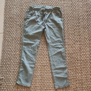 Tina Stephens Made In Italy Green Straight Leg Viscose Blend Pants Size Medium